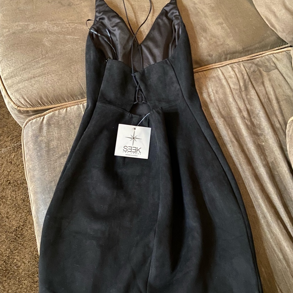 SEEK The Label Black Strappy Dress with Zipper Accents